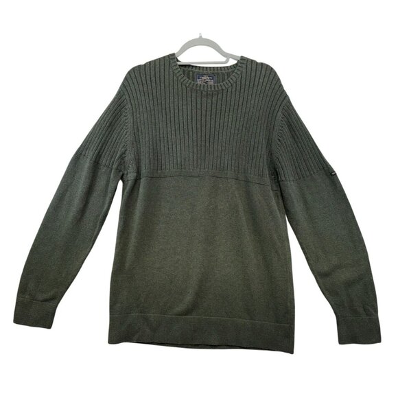 Nautica Jeans Co. Mens Ribbed Pullover Knit Sweater XXL Olive Green100% Cotton - Picture 1 of 11